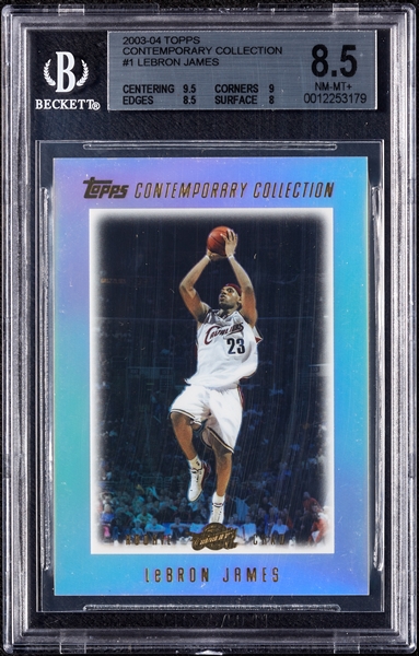 2003 Topps Contemporary Collection LeBron James RC No. 1 (146/225) BGS 8.5