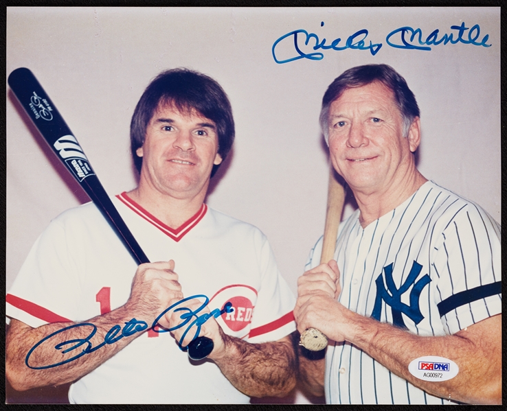 Mickey Mantle & Pete Rose Signed 8x10 Photo (PSA/DNA)