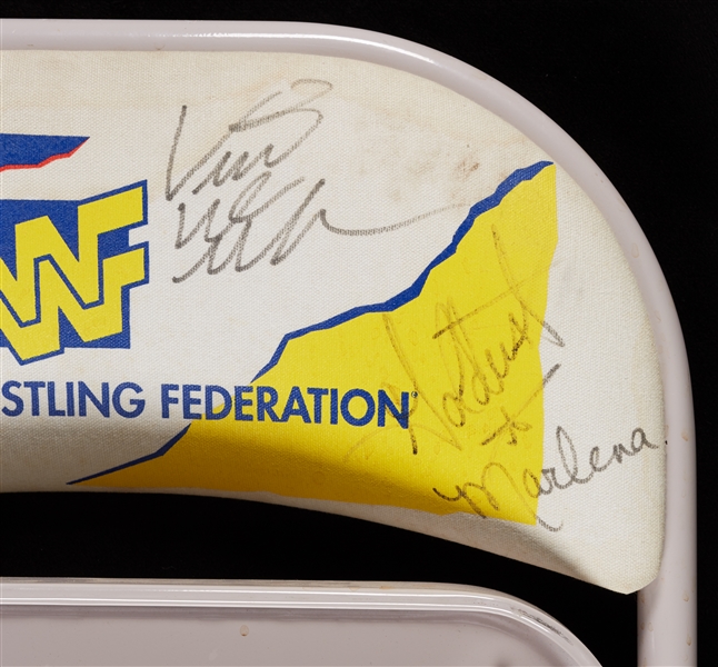 WWF 1996 Summer Slam Multi-Signed Arena Folding Chair (30) (BAS)