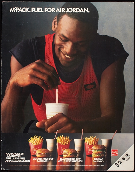 Michael Jordan McDonald's McPack Double-Sided Advertising Sign