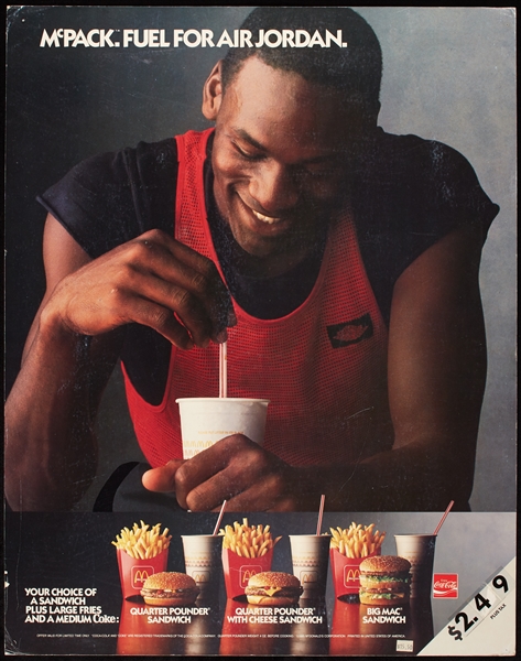 Michael Jordan McDonald's McPack Double-Sided Advertising Sign