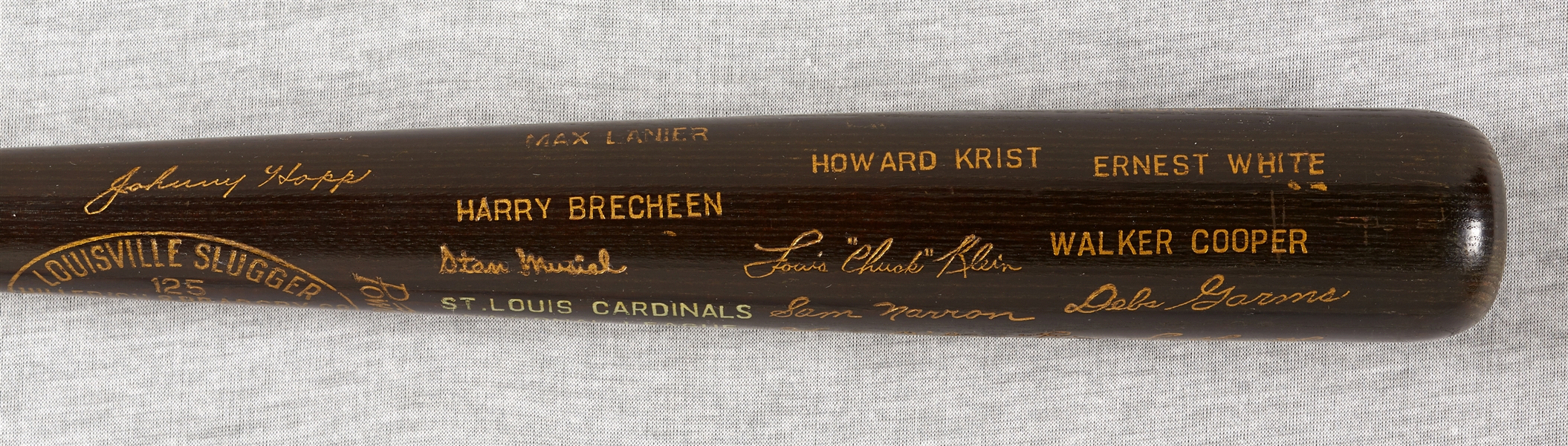 1943 St. Louis Cardinals H & B World Series Commemorative Black Bat