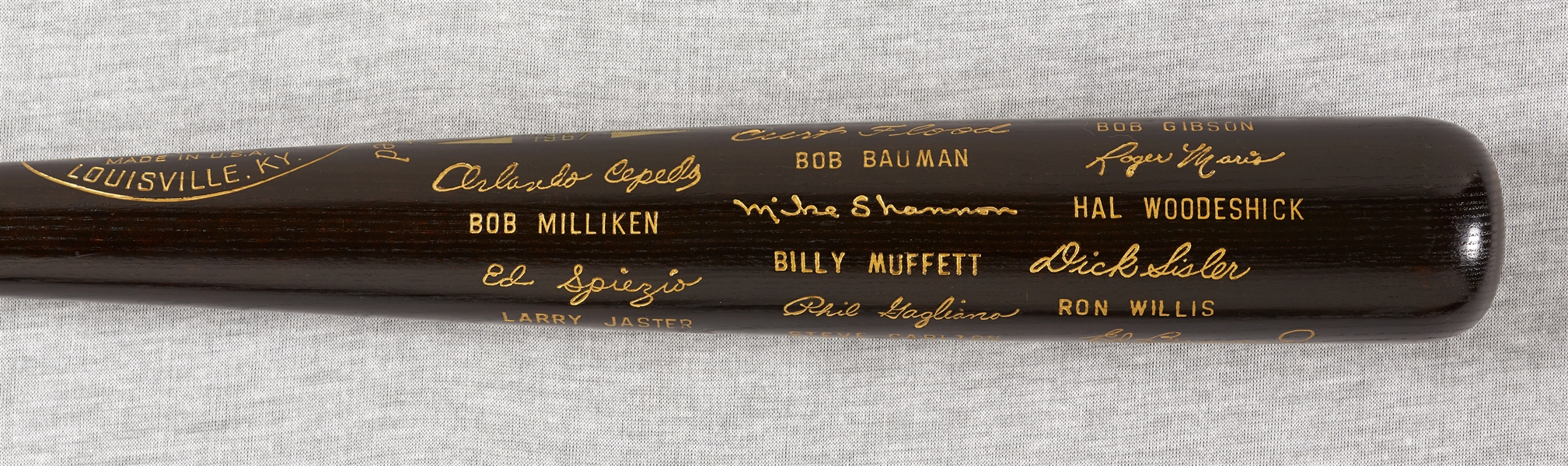 1967 St. Louis Cardinals H & B World Series Commemorative Black Bat