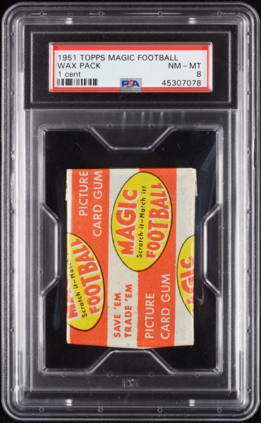 1951 Topps Magic Football 1-Cent Wax Pack (Graded PSA 8)