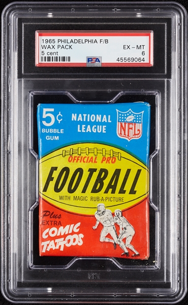 1965 Philadelphia Football 5-Cent Wax Pack (Graded PSA 6)
