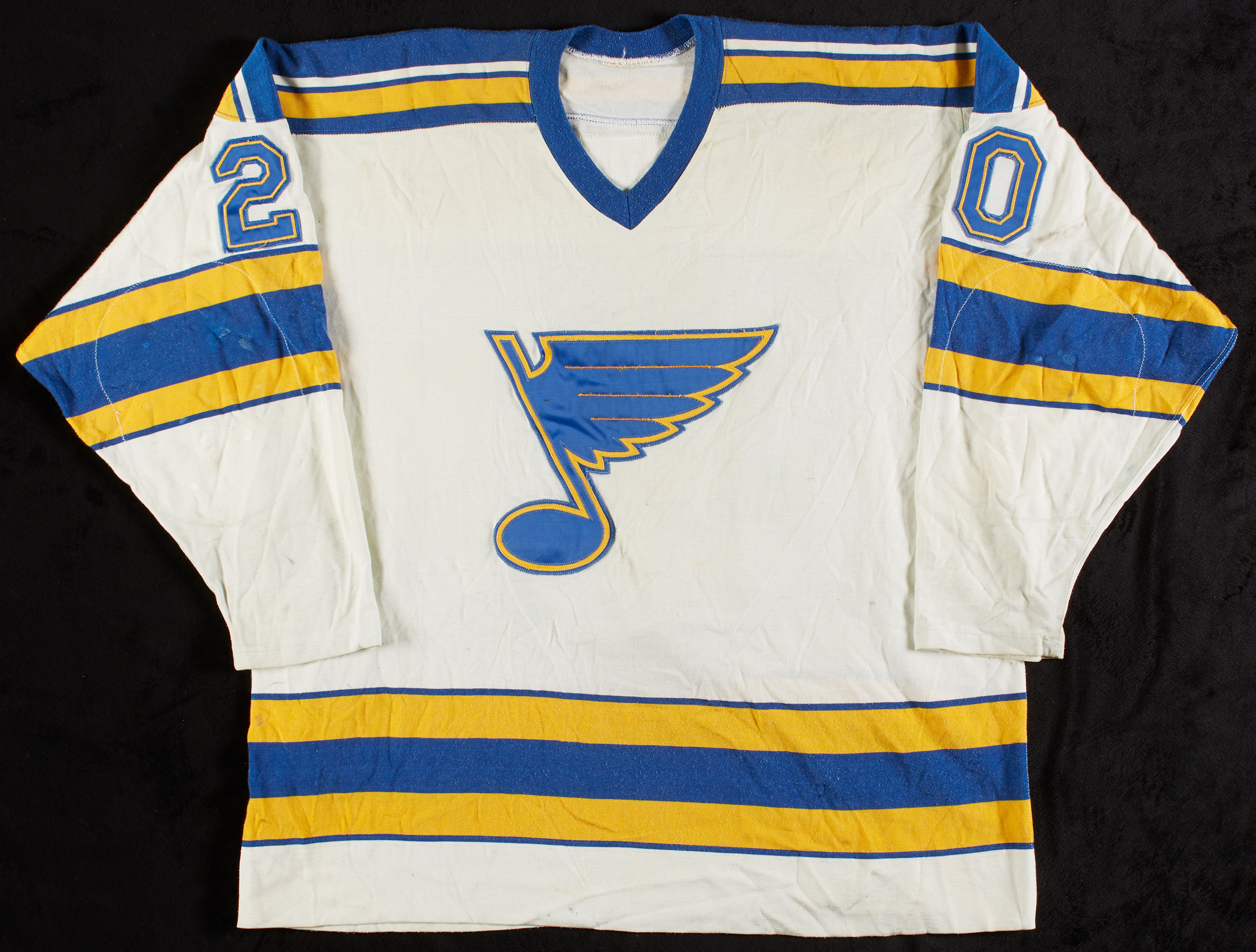 Lot Detail - Jack Carlson circa 1982-83/1983-84 St. Louis Blues Game-Worn  Home Jersey