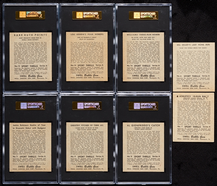 1948 Swell Gum Sport Thrills Complete Set, Six SGC Slabbed (20)