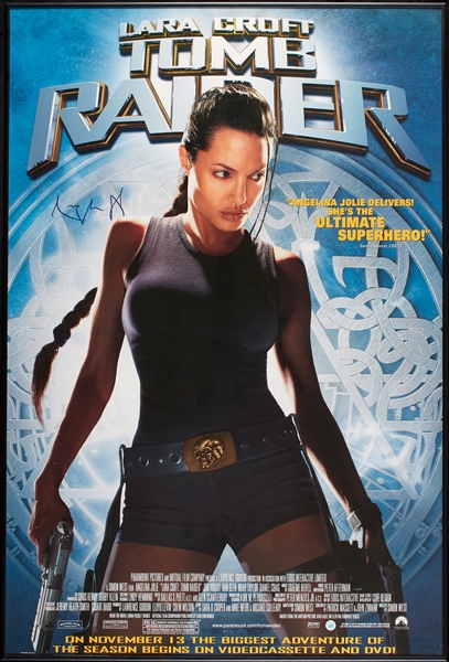 Angelina Jolie Signed Lara Croft Tomb Raider Poster (BAS)