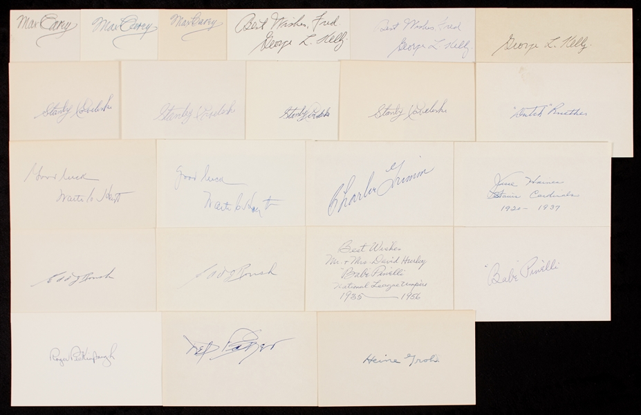 1910-1919 Signed Index Card Collection (388)