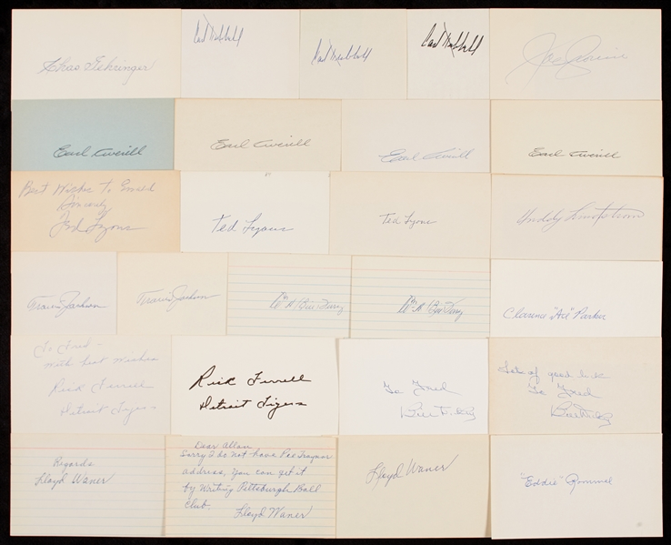 1920-1929 Signed Index Card Collection (551)