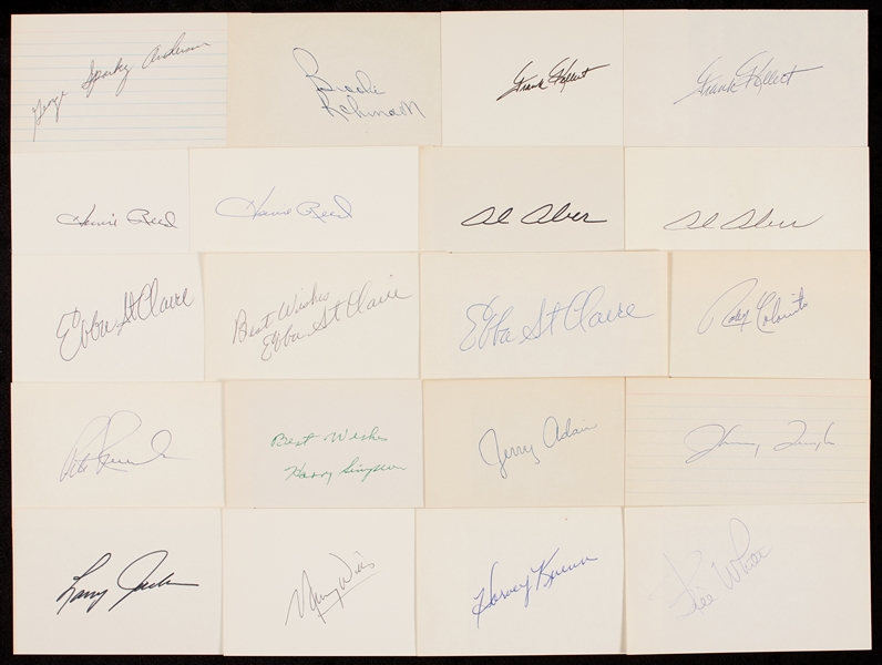 1950-1959 Signed Index Card Collection (323)