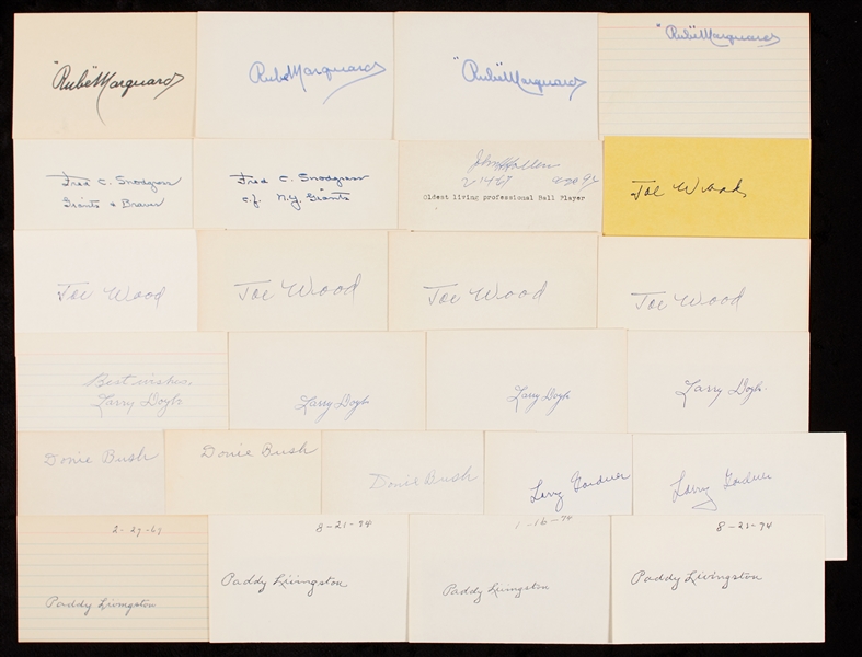 Turn of the Century 1892-1909 Signed Index Card Collection (72)