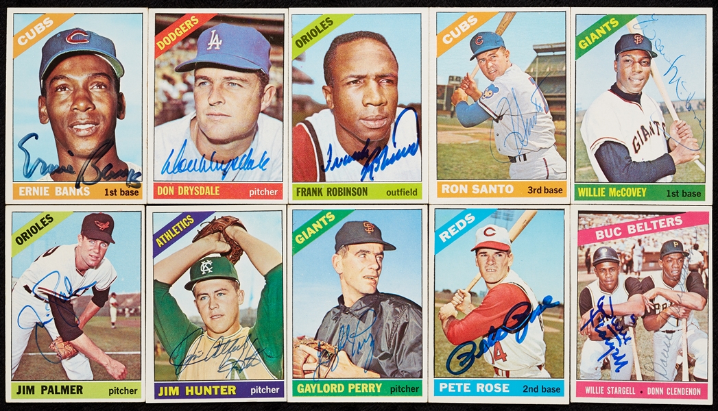 Signed 1966 Topps Baseball Near Set (554/598)