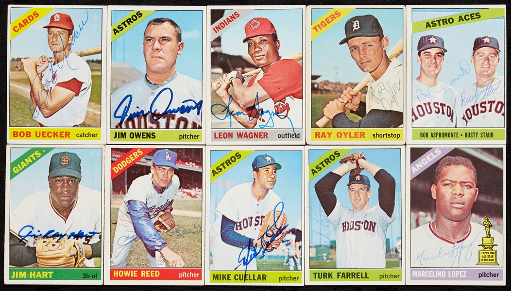 Signed 1966 Topps Baseball Near Set (554/598)