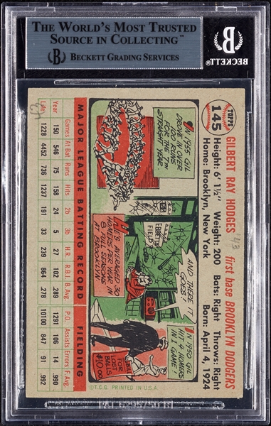 Gil Hodges Signed 1956 Topps No. 145 (BAS)