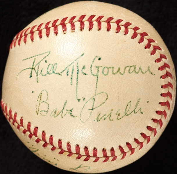 1947 World Series Umpire Crew Multi-Signed Baseball (6) (BAS)