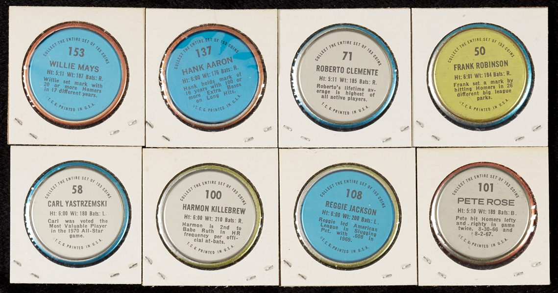 1971 Topps Baseball Coins Complete Set (153)