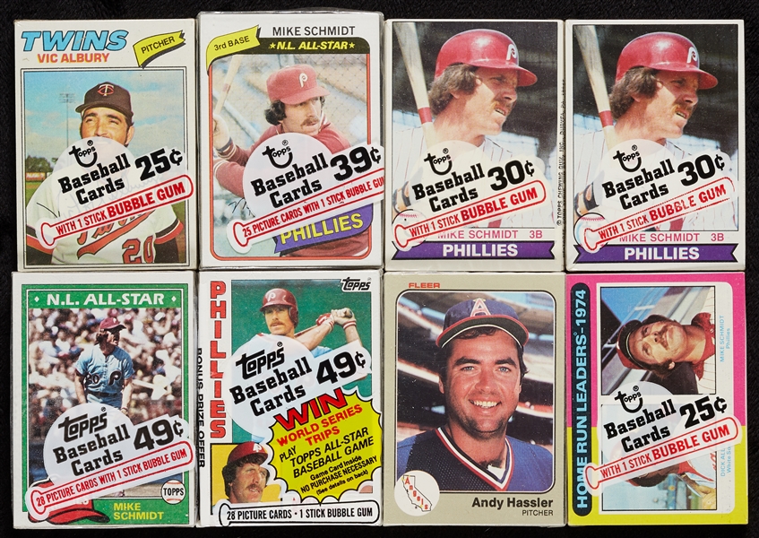 Spectacular Mike Schmidt Unopened Pack Collection 1974-89 (53)