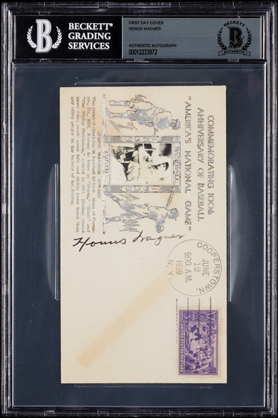 Honus Wagner Signed 100th Anniversary of Baseball FDC (1939) (BAS)