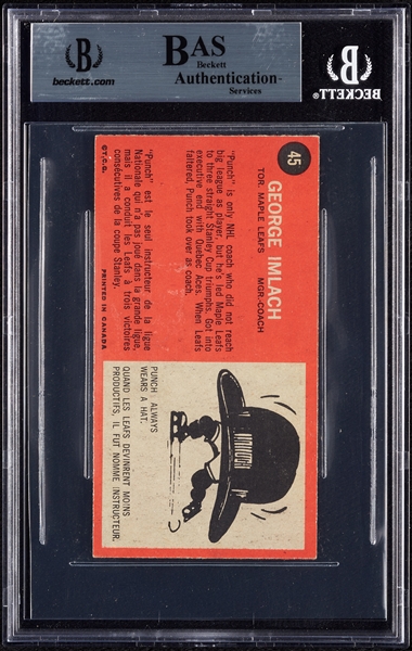 Punch Imlach Signed 1964 Topps No. 45 (BAS)