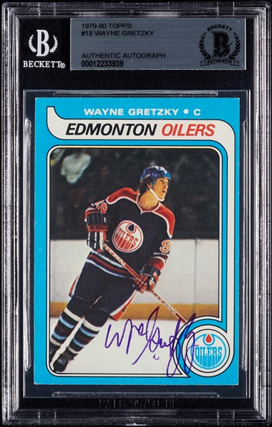 Wayne Gretzky Signed 1979 Topps RC No. 18 (BAS)