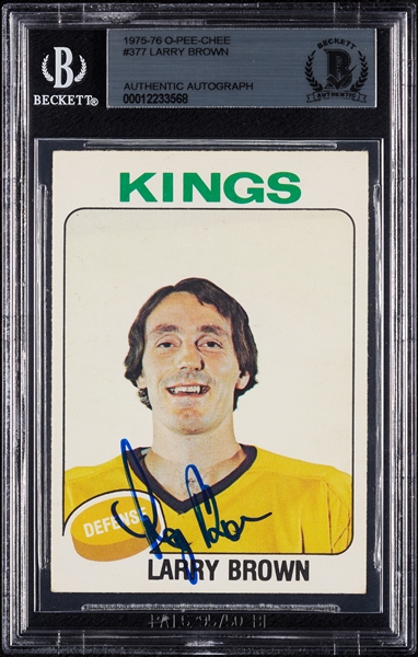 Larry Brown Signed 1975 O-Pee-Chee No. 377 (BAS)