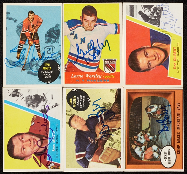 Late 1950s/Early 1960s Signed Hockey Card Group (14)