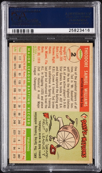 1955 Topps Ted Williams No. 2 PSA 7