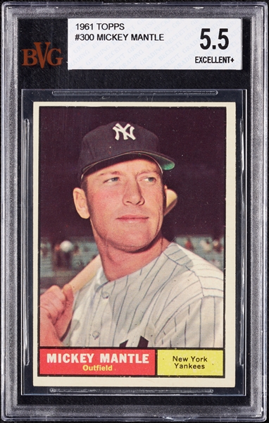 1961 Topps Mickey Mantle No. 300 BVG 5.5