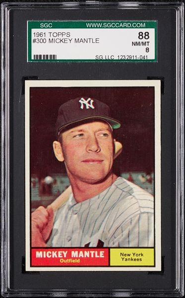 1961 Topps Mickey Mantle No. 300 SGC 8