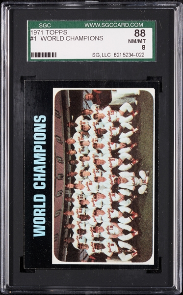 1971 Topps Baltimore Orioles World Champions No. 1 SGC 8
