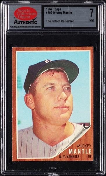 1962 Topps Mickey Mantle No. 200 SCD 7 (Fritsch Collection)