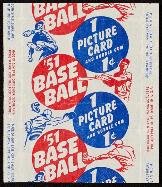 1951 Bowman Baseball One-Cent Wrapper 
