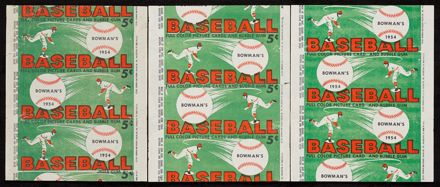 1954 Bowman Baseball One and Five-Cent Wrappers (3 different)