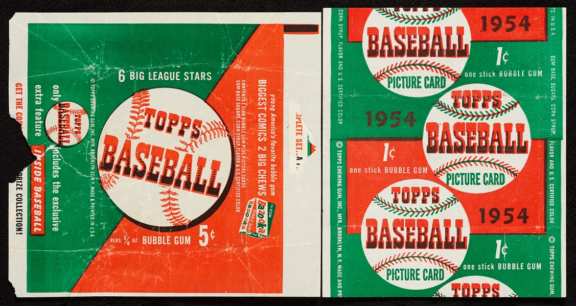 1954 Topps Baseball One and Five-Cent Wrappers (2) 