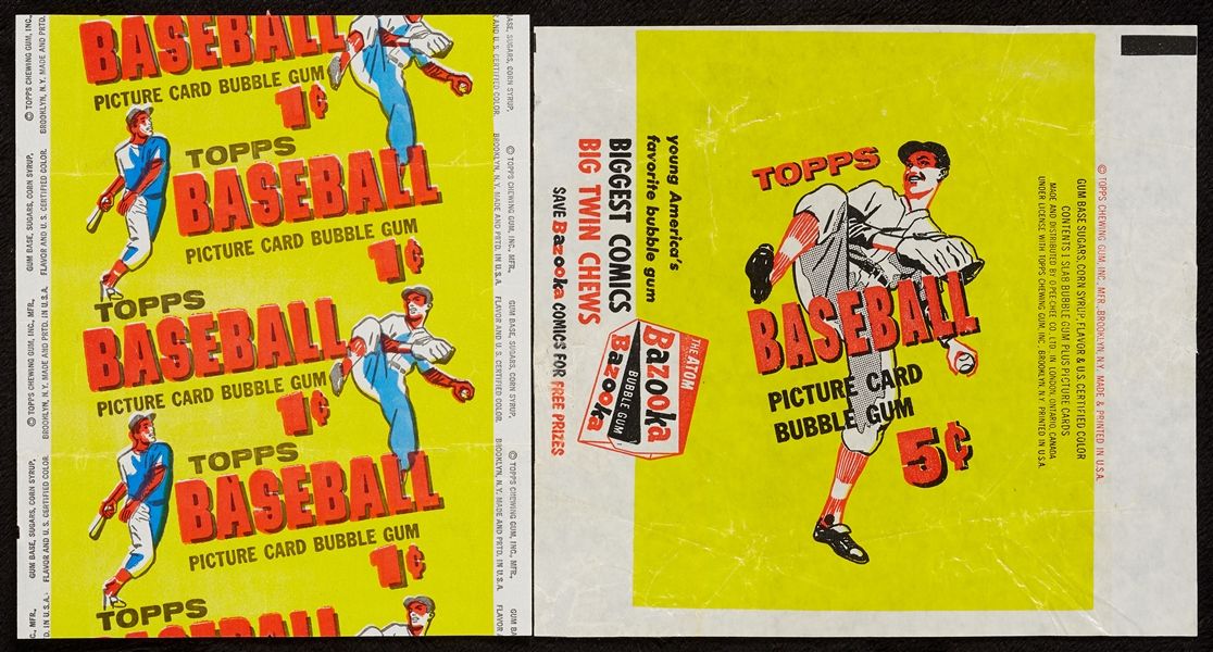 1956 Topps Baseball One and Five-Cent Wrappers (2) 