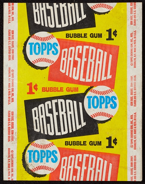 1960 Topps Baseball One-Cent “Repeating” Wrapper 