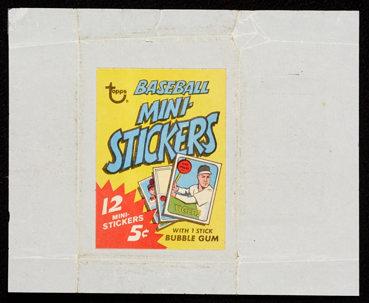 1969 Topps Baseball “Mini-Stickers” Five-Cent Wrapper 