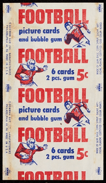 1950 Bowman Football Five-Cent Wrapper 