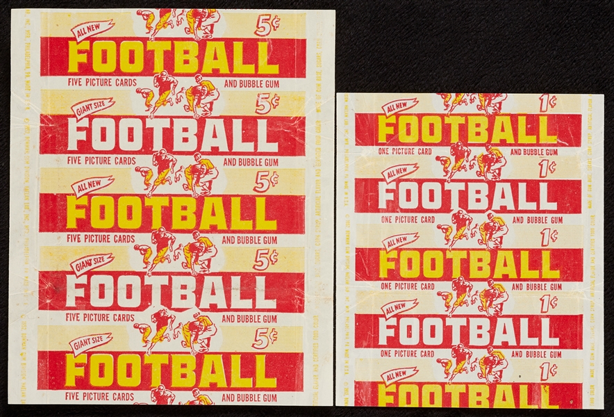 1952 Bowman Football One and Five-Cent Wrappers (2)