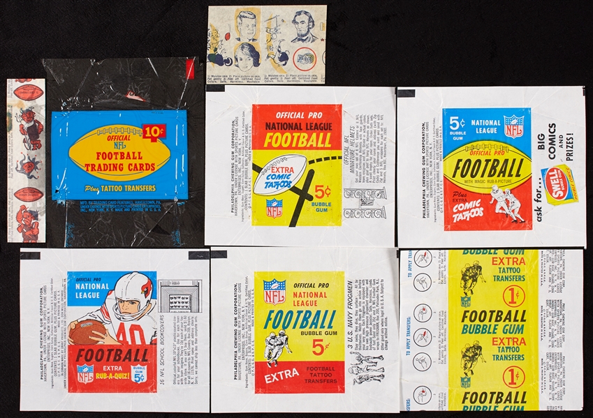 1964-67 Philadelphia Football One, Five & 10-Cent Wrappers (6)