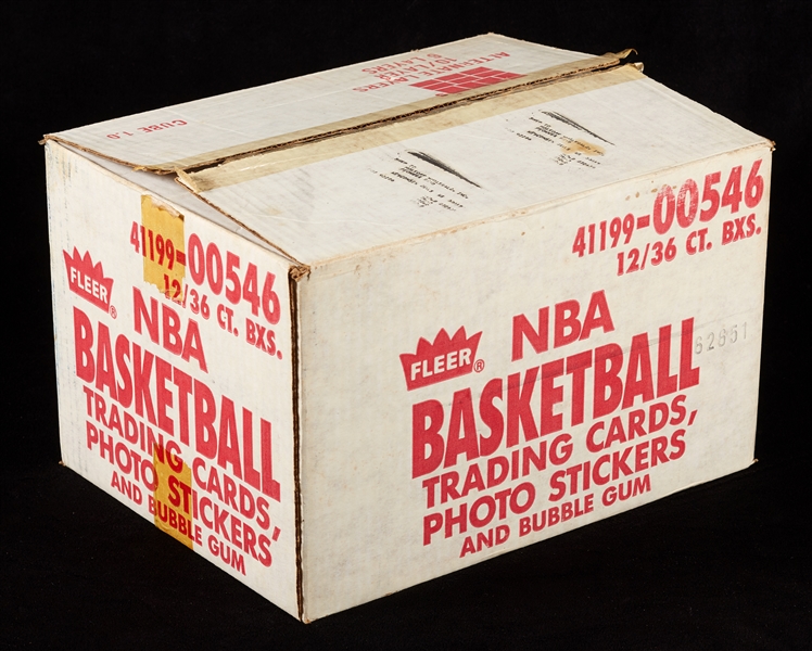 1986-87 Fleer Basketball Wax Box Empty Case with Boxes & Wrappers