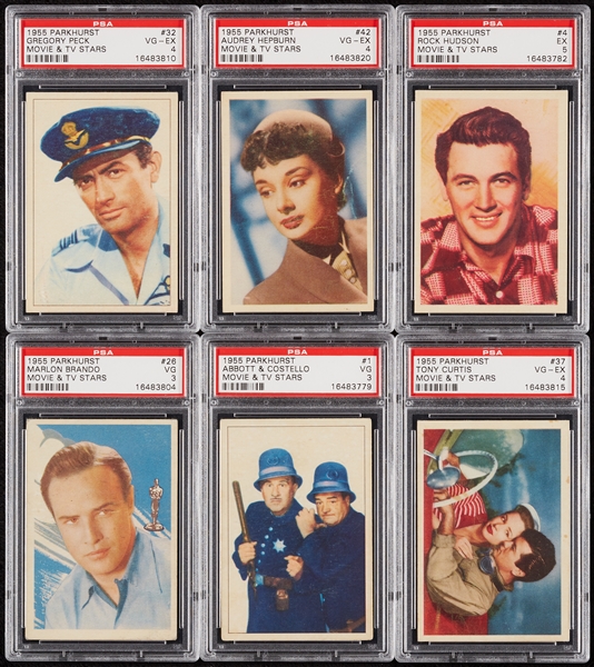 1955 Parkhurst Movie & TV Stars Complete Set - No. 1 on PSA Registry (45)