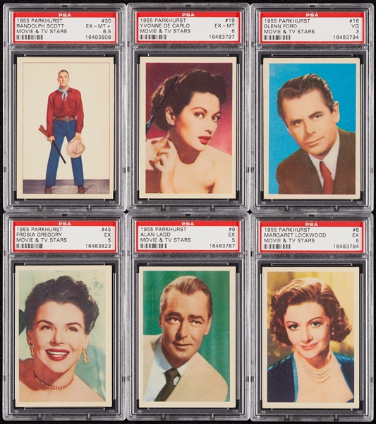 1955 Parkhurst Movie & TV Stars Complete Set - No. 1 on PSA Registry (45)