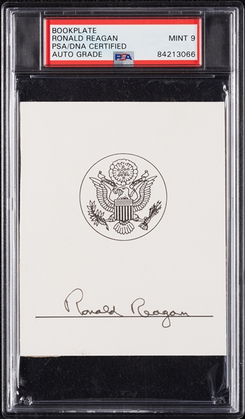 Ronald Reagan Signed Bookplate (Graded PSA/DNA 9)