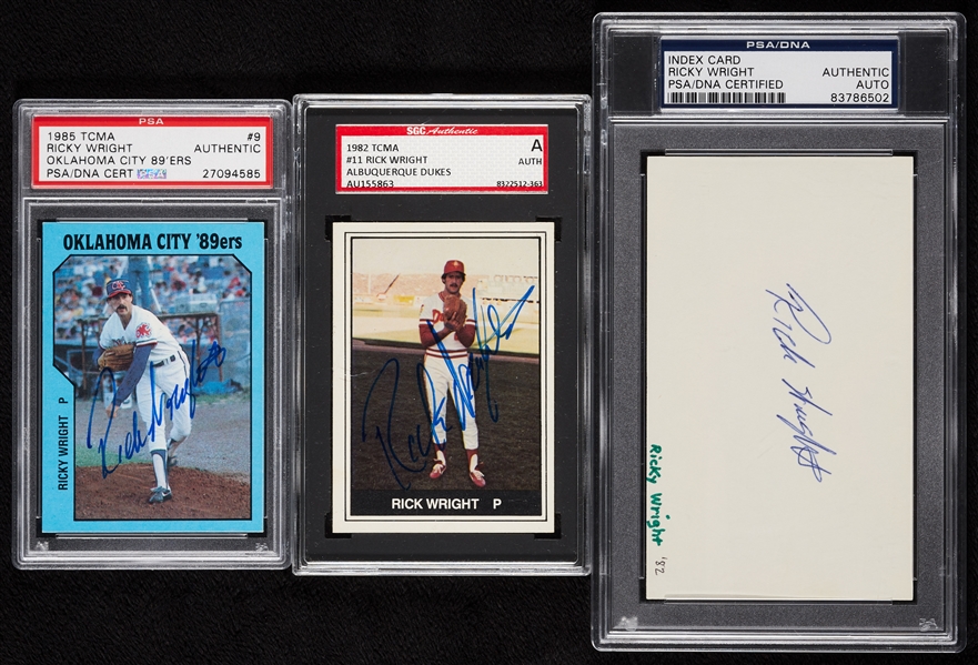 Ricky Wright Autograph Collection (SGC) (PSA/DNA) (3)