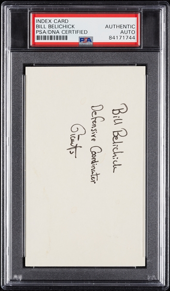 Early Bill Belichick (New York Giants) Signed Index Card (PSA/DNA)
