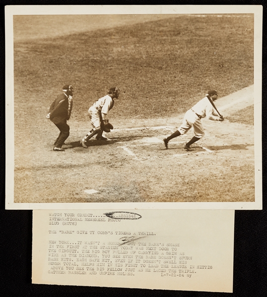 Babe Ruth 1924 Action Type 1 Photograph
