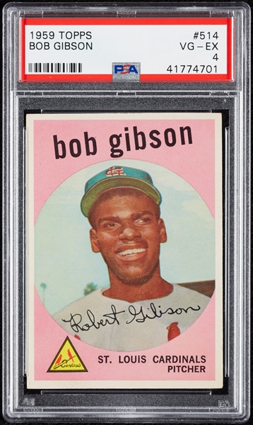 1959 Topps Bob Gibson RC No. 514 PSA 4