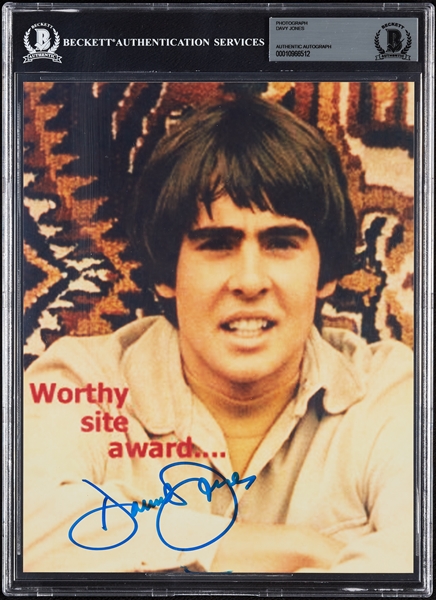 Davy Jones Monkees Signed 8x10 Photo (BAS)